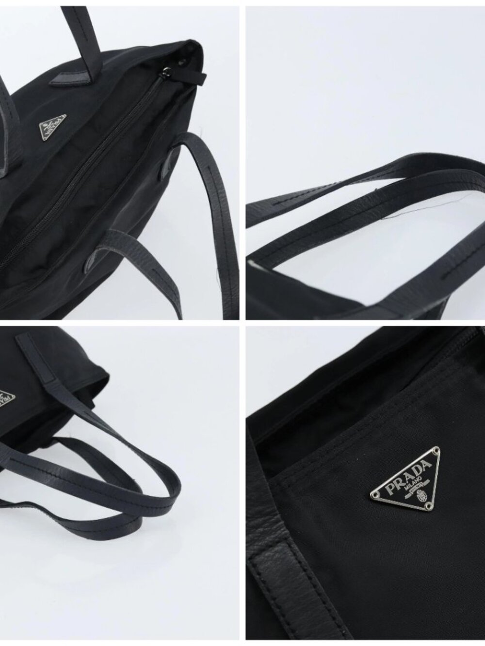 PRADA Hand Bag Nylon Black Silver Auth bs33442 - Picture 16 of 16